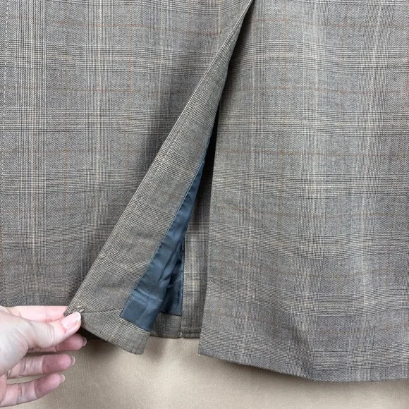 Banana Republic Mens Plaid Wool Blend Coat L Tailored Quiet Luxury Dark Academia - Picture 13 of 16